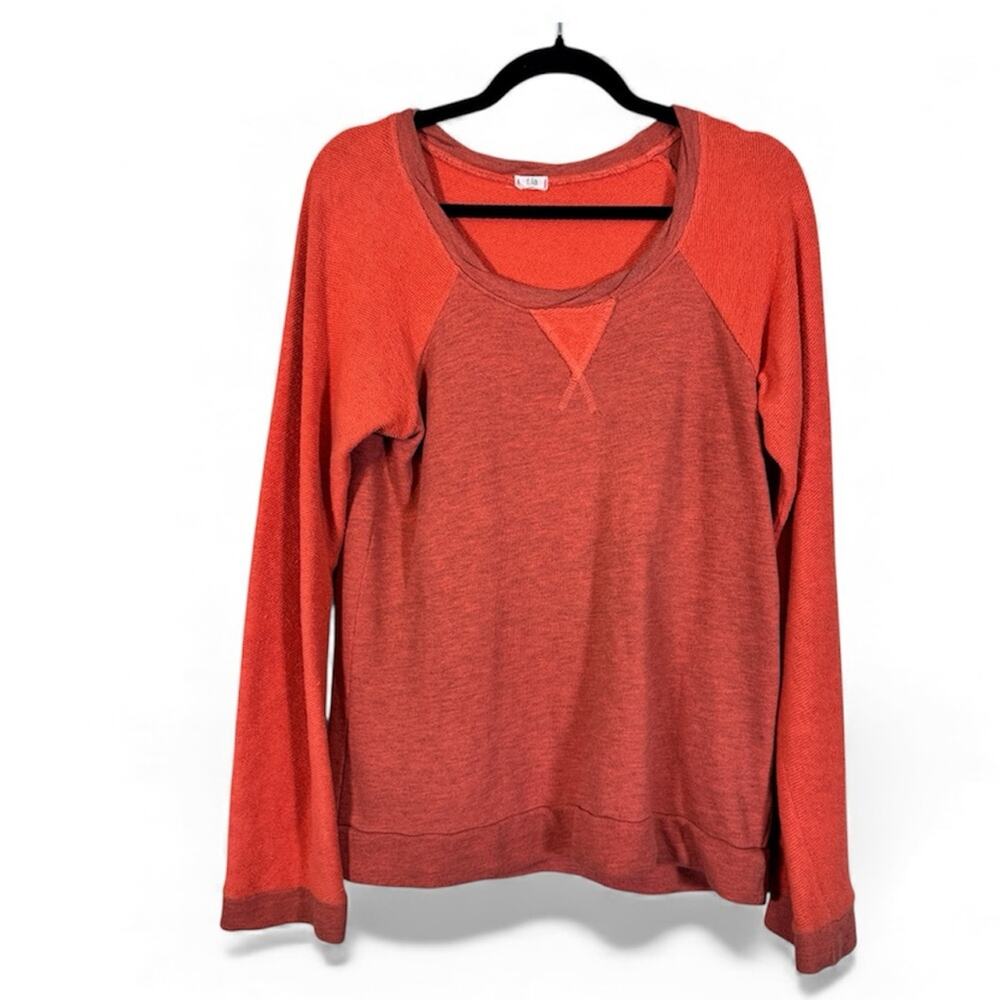 Revolve t.la Orange Thermal Long Sleeve Sweater Womens S Fall Casual Cozy Warm